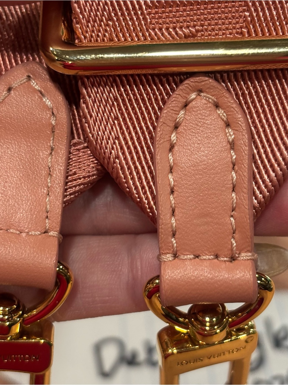 Louis Vuitton Peach Leather Strap with Gold Hardware Very Rare Color - Picture 2 of 6